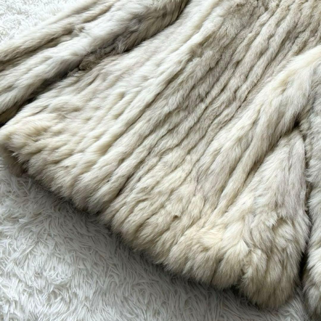 SAGA FOX 銀タグ 本毛皮コート 高級フォックスファー　11号　アイボリー