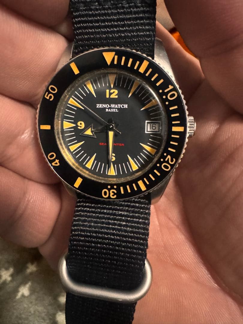 zeno-watch Basel シーハンター 自動巻き 腕時計 ブラック