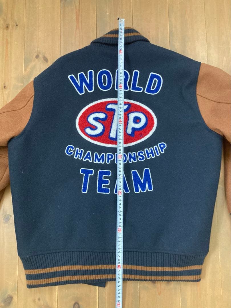 STP スタジャン ネイビー/ブラウン サイズM アメカジ