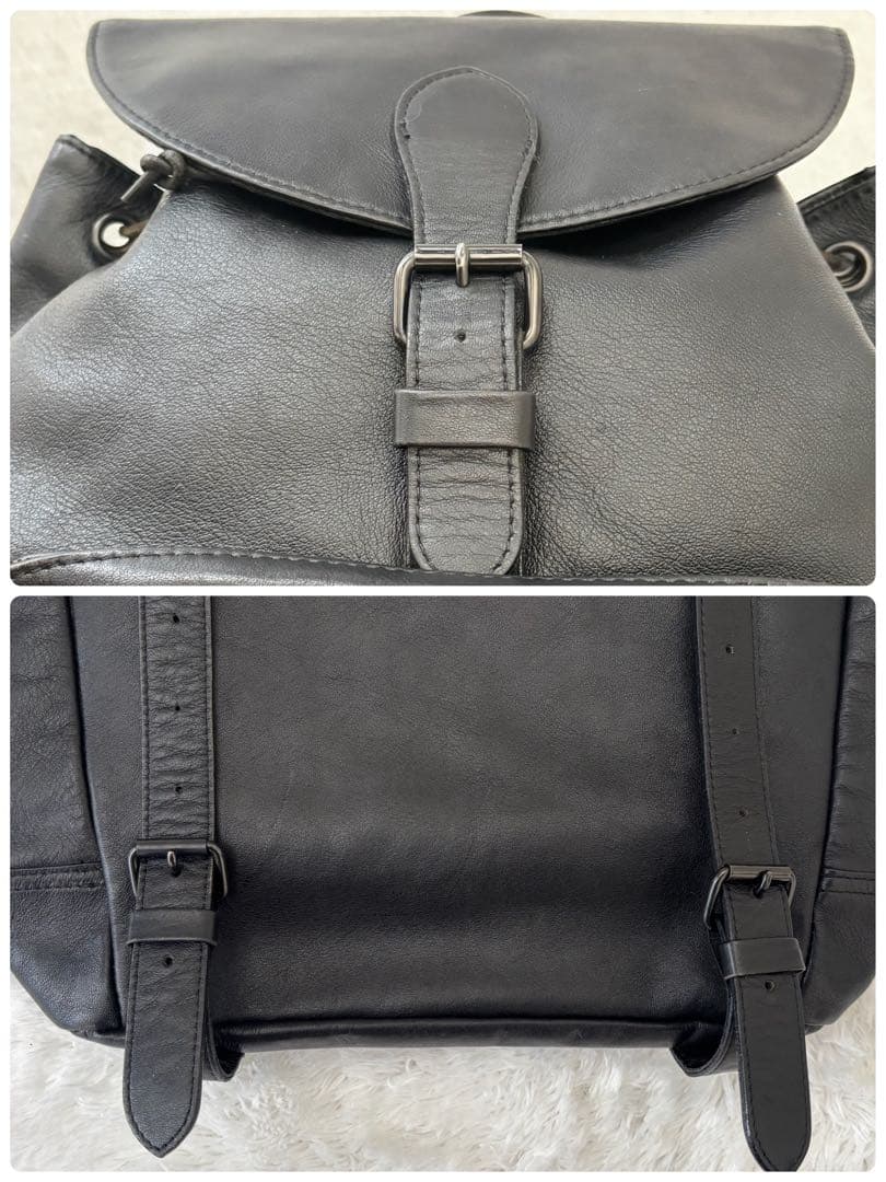 【美品】PORTER ポーター コルチナ リュック オールレザー ブラック