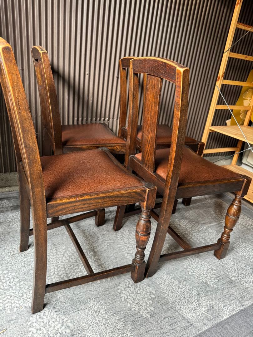 ①1脚/4脚 イギリス アンティーク 家具 ダイニング チェア 椅子