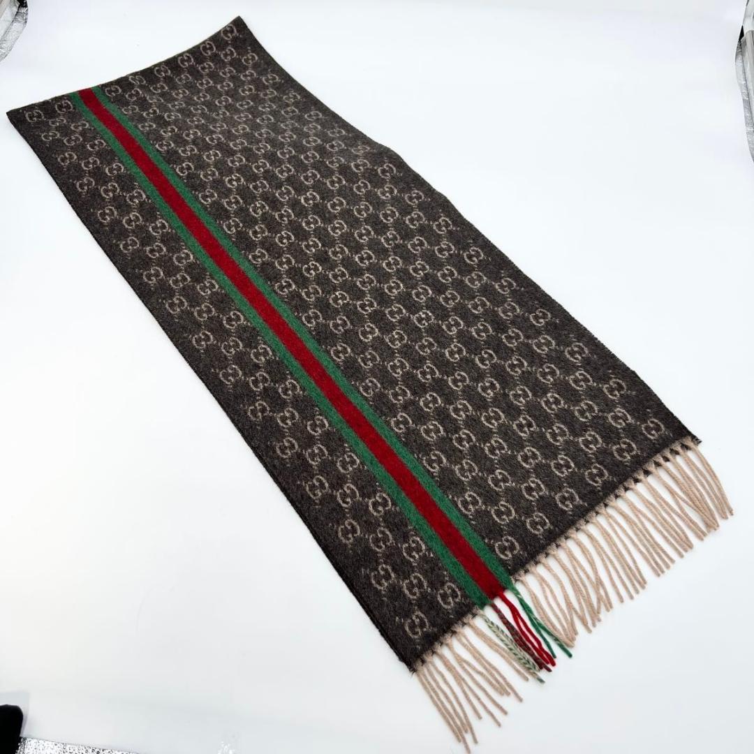 【専用】GUCCI グッチ カシミヤ100% GG柄マフラー 極美品タグ付き