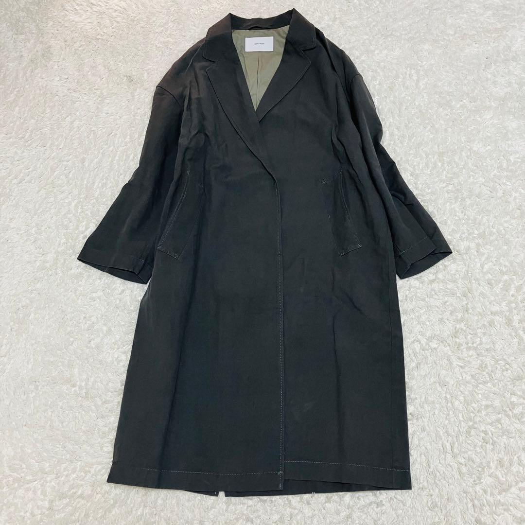 フレームワーク 綿麻ポプリンコート リネン グレー