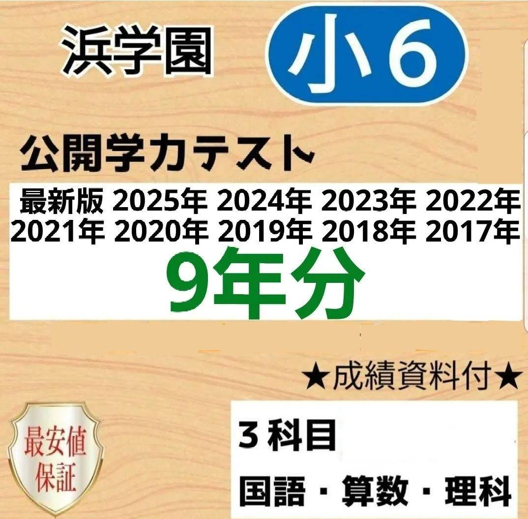 浜学園　小６　公開学力テスト　３教科　算数　国語　理科　９年分
