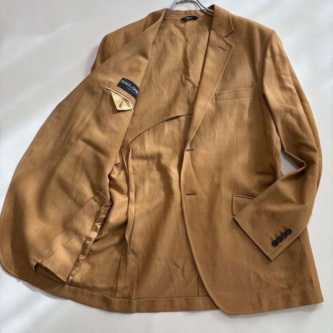ドルチェアンドガッバーナ[3XLサイズ リネン混]テーラードジャケット ベージュ