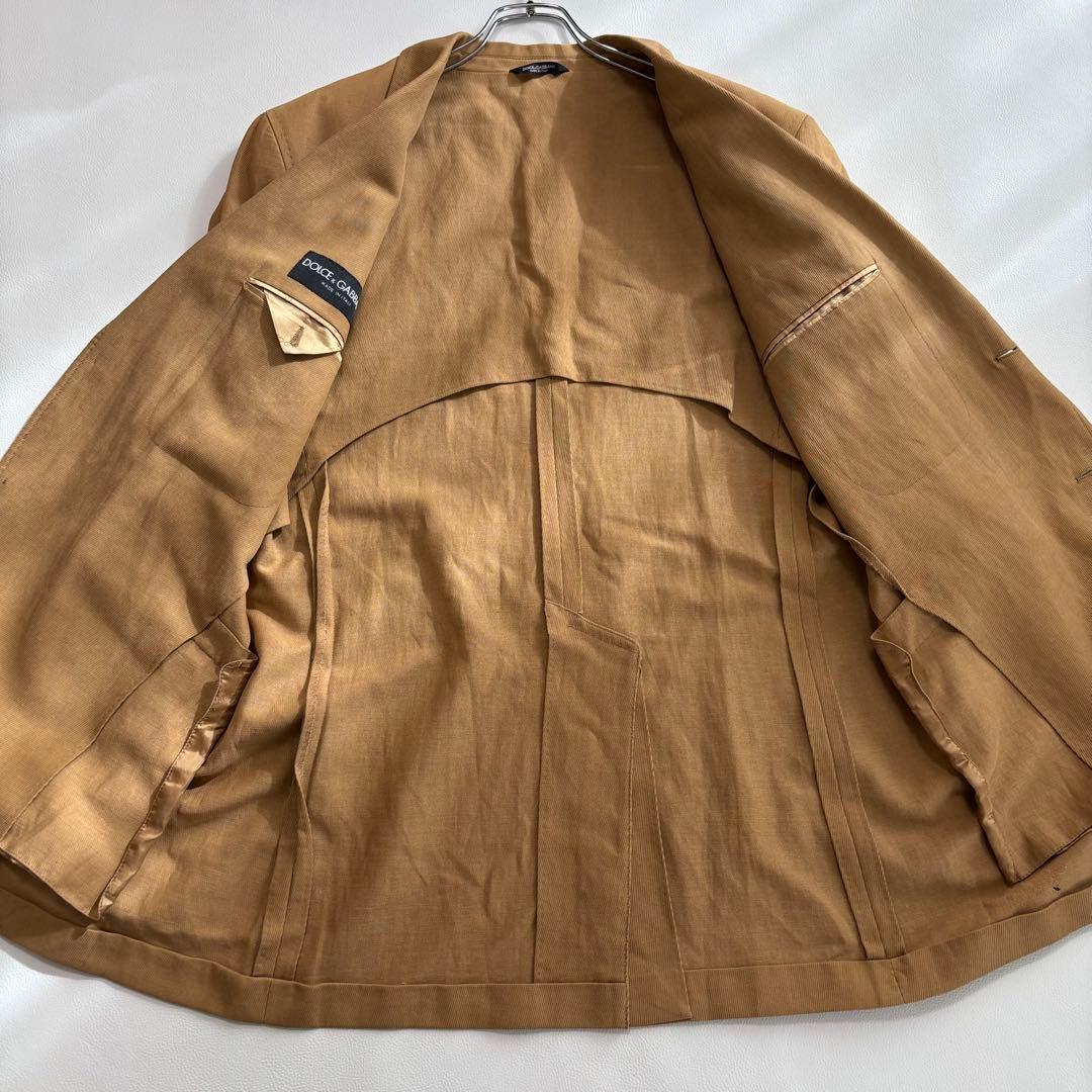 ドルチェアンドガッバーナ[3XLサイズ リネン混]テーラードジャケット ベージュ