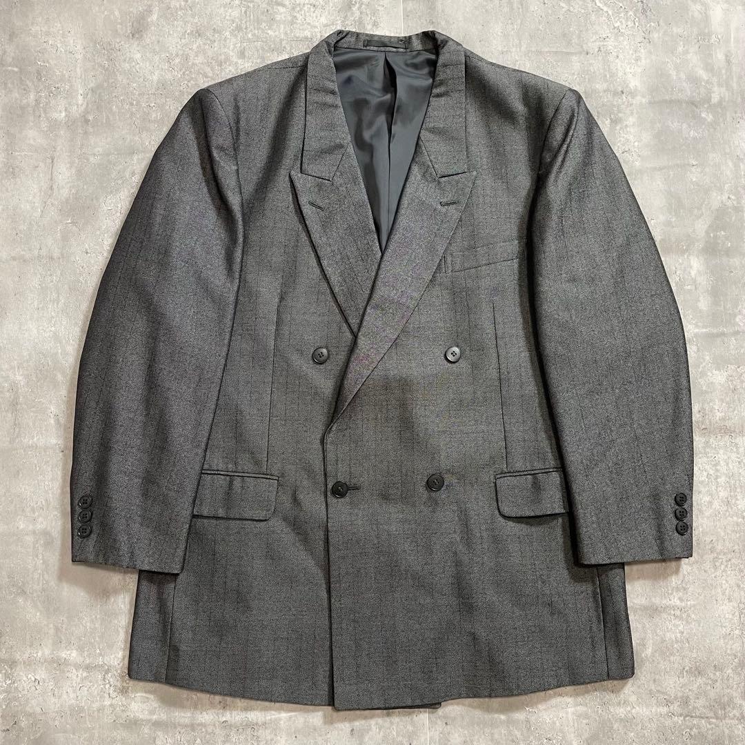 【5点セット】 アルマーニ セットアップ ピンズ ネクタイシャツ グレー XL