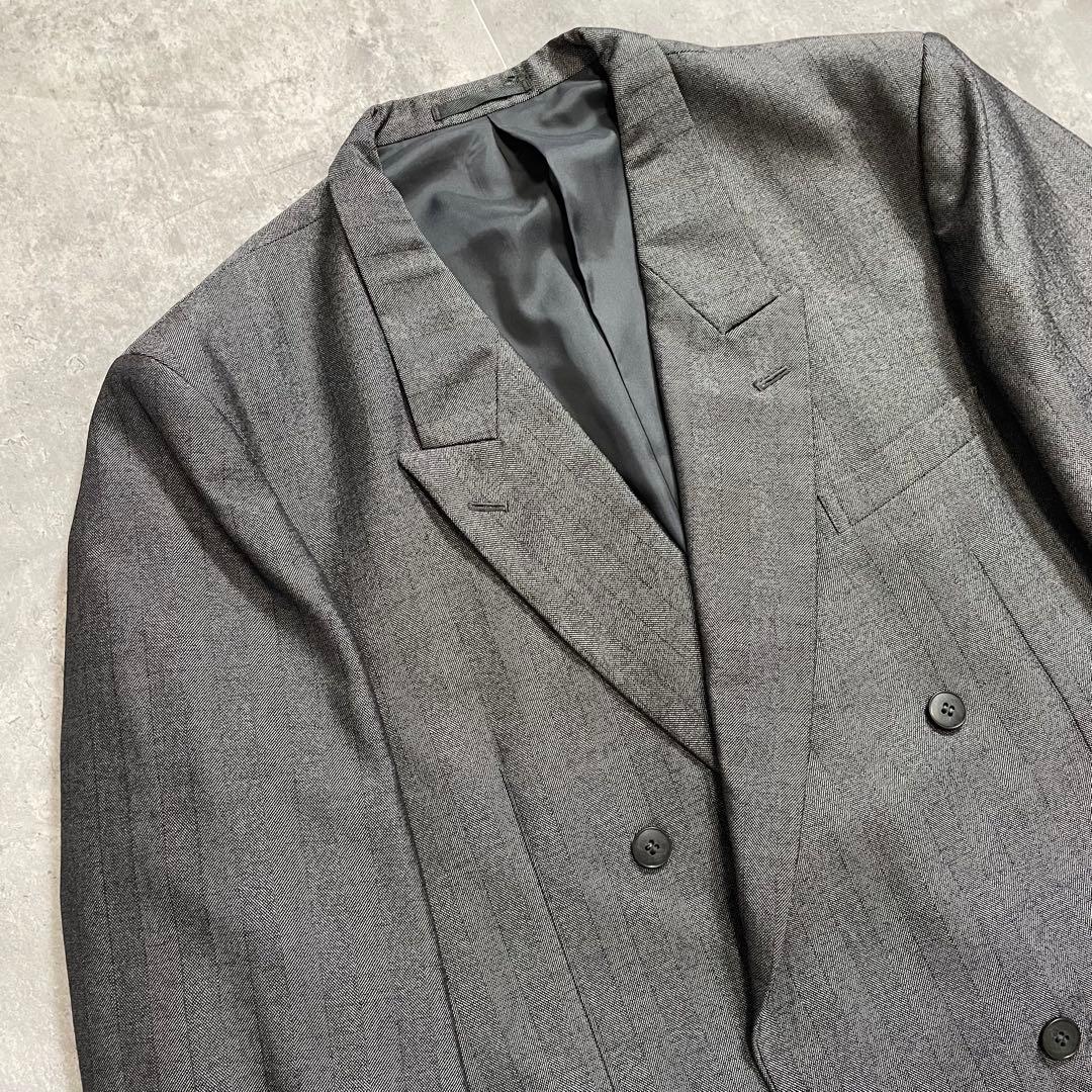 【5点セット】 アルマーニ セットアップ ピンズ ネクタイシャツ グレー XL