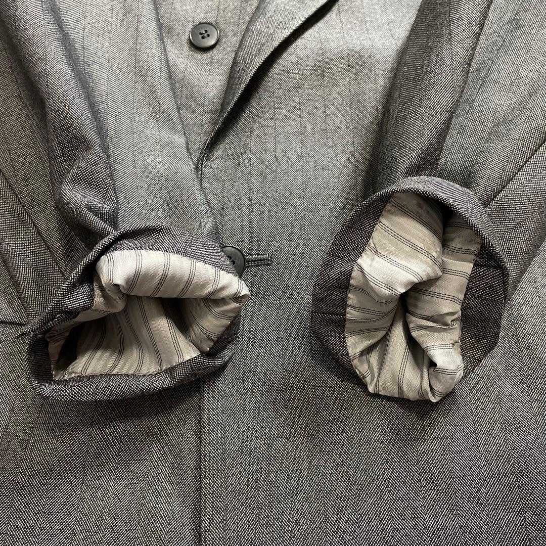 【5点セット】 アルマーニ セットアップ ピンズ ネクタイシャツ グレー XL