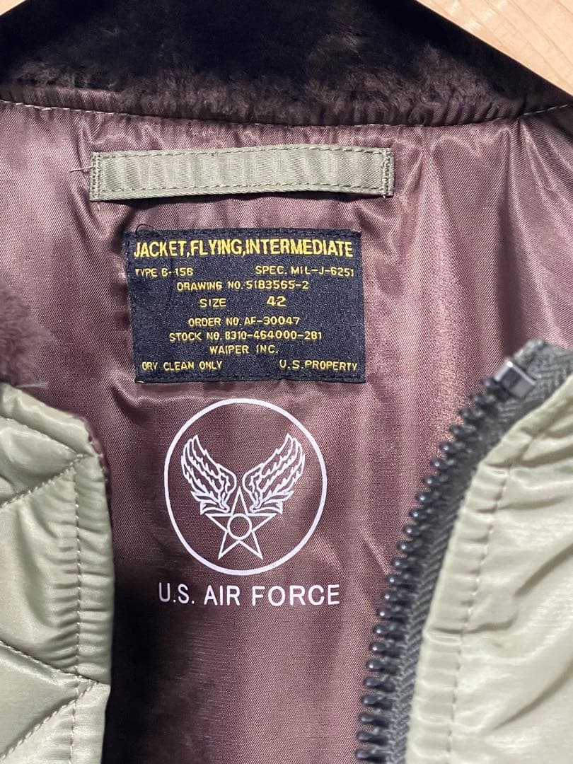 【完売品】WAIPER.inc 中綿入り B-15B フライトジャケット