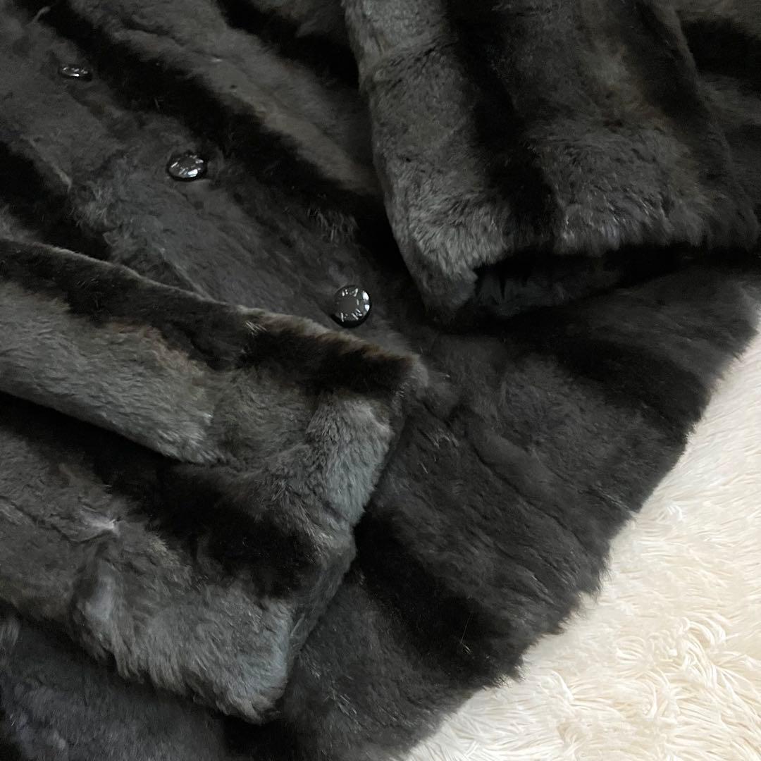 ✨シルク×ブルーフォックス✨バルマンBALMAIN 毛皮 総柄 リバーシブル 銀