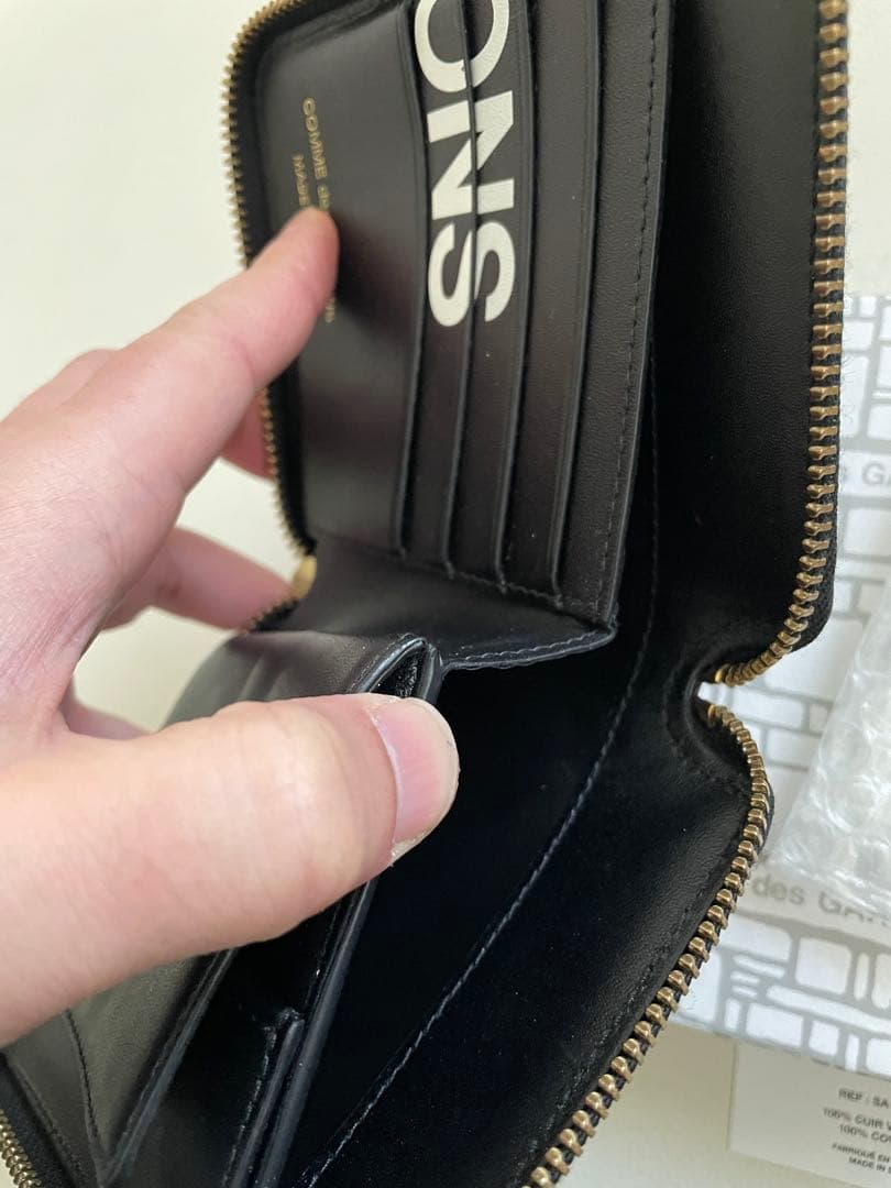 COMME des GARÇONS コムデギャルソン　二つ折り財布 ブラック 黒