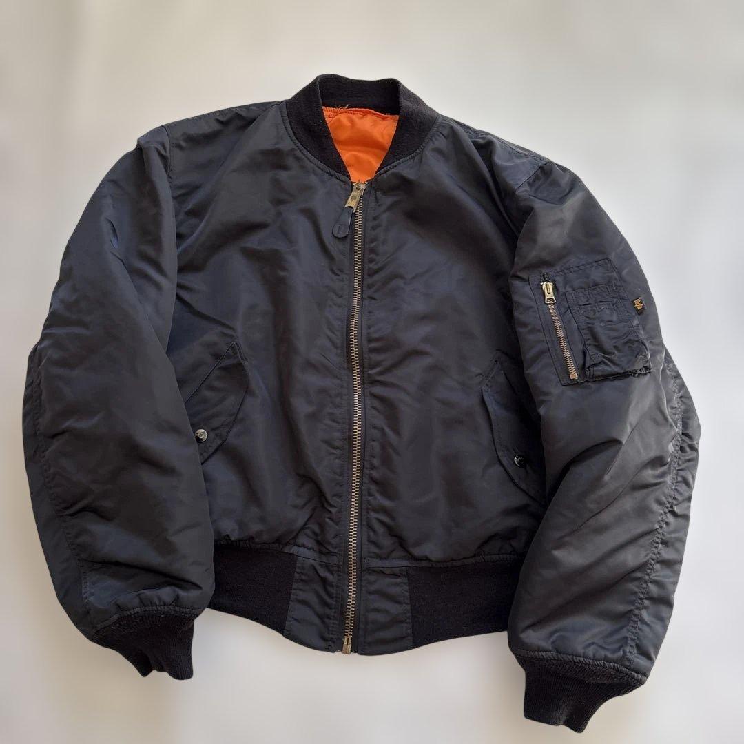ジャケット・アウター ALPHA MA-1 bomber jkt black IDEAL USA