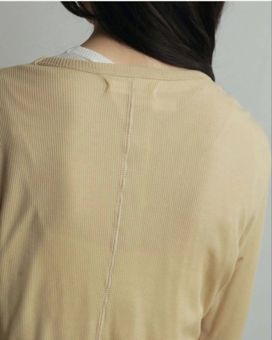 Layered Sheer Long T-shirts イエロー