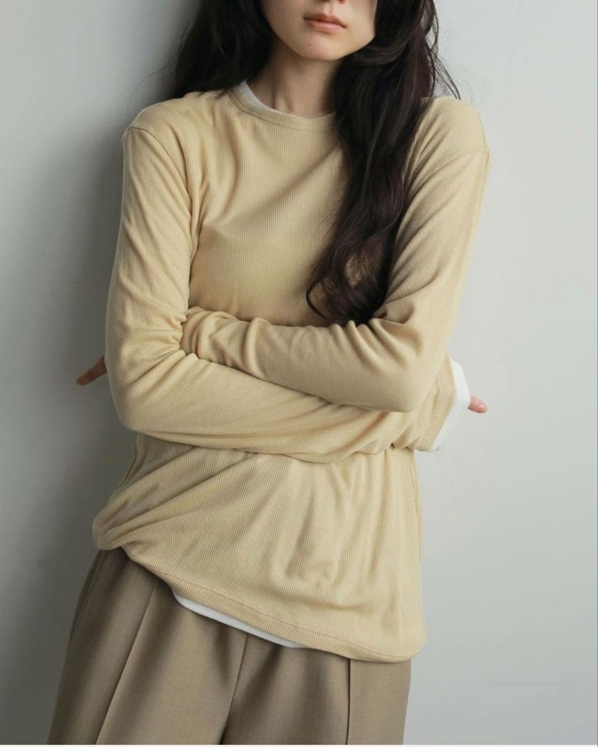 Layered Sheer Long T-shirts イエロー