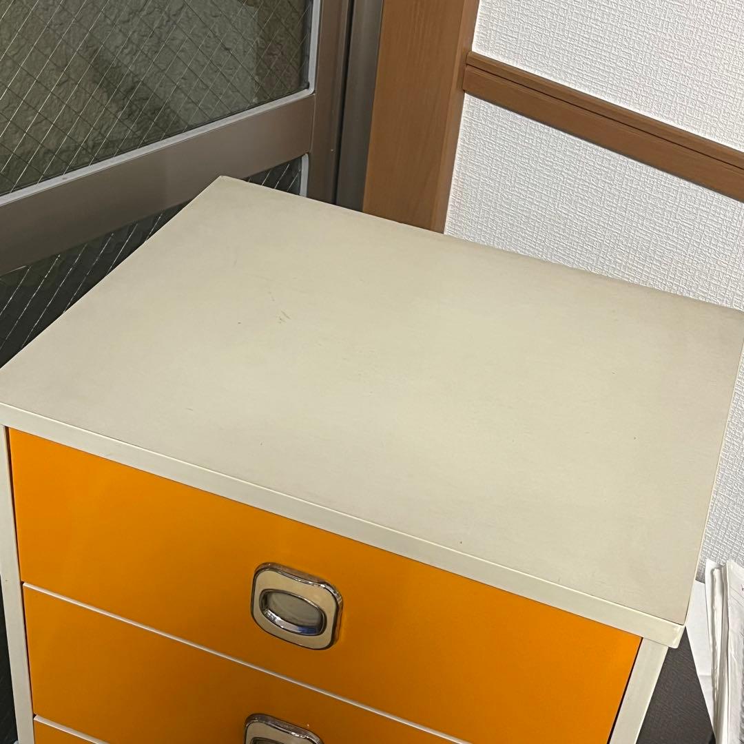 c*n様 16昭和レトロ　レトロポップ　オレンジ 5段チェスト　ヴィンテージ家具