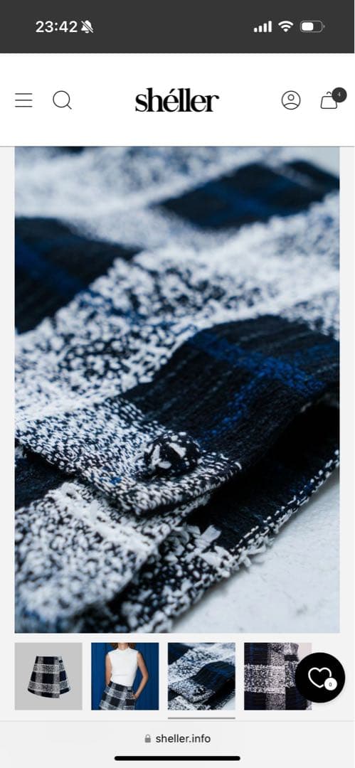 sheller シェリエ ツイード チェック ラップ キュロット