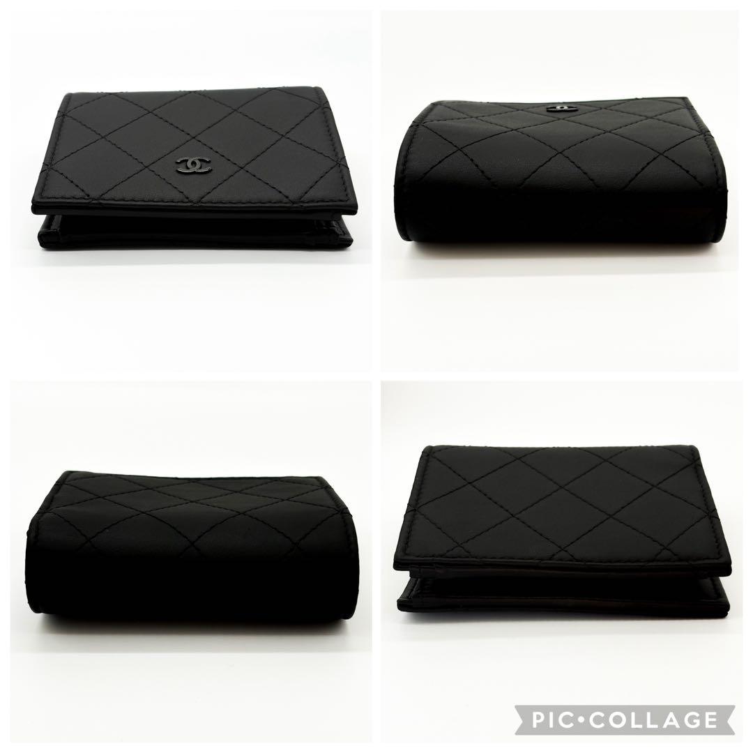 ♡未使用♡ シャネル ココマーク マトラッセ 二つ折り財布 ブラック
