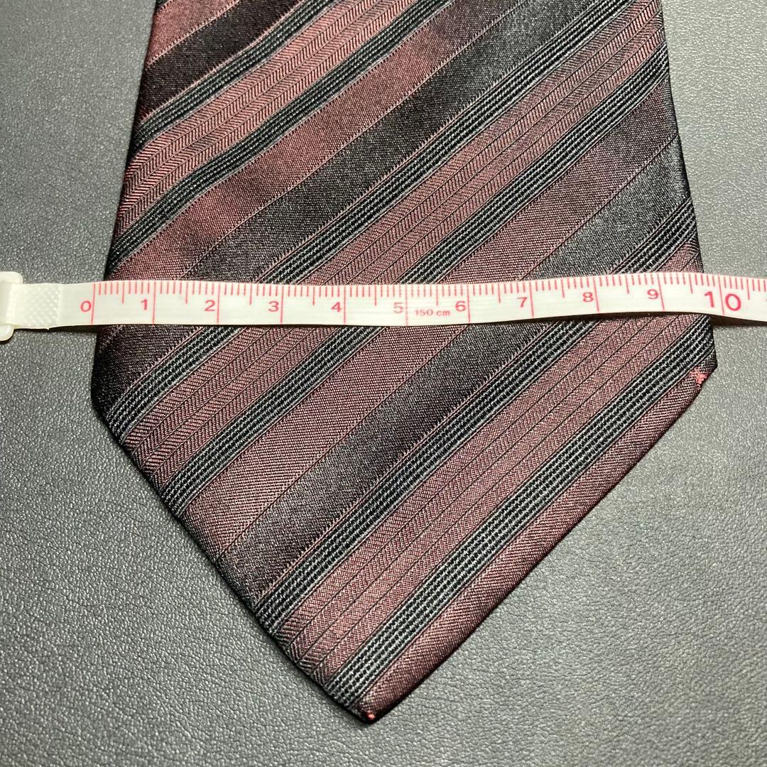 【美品】ドルチェ＆ガッバーナ　ネクタイ　ブラック　レジメンタルストライプ　光沢