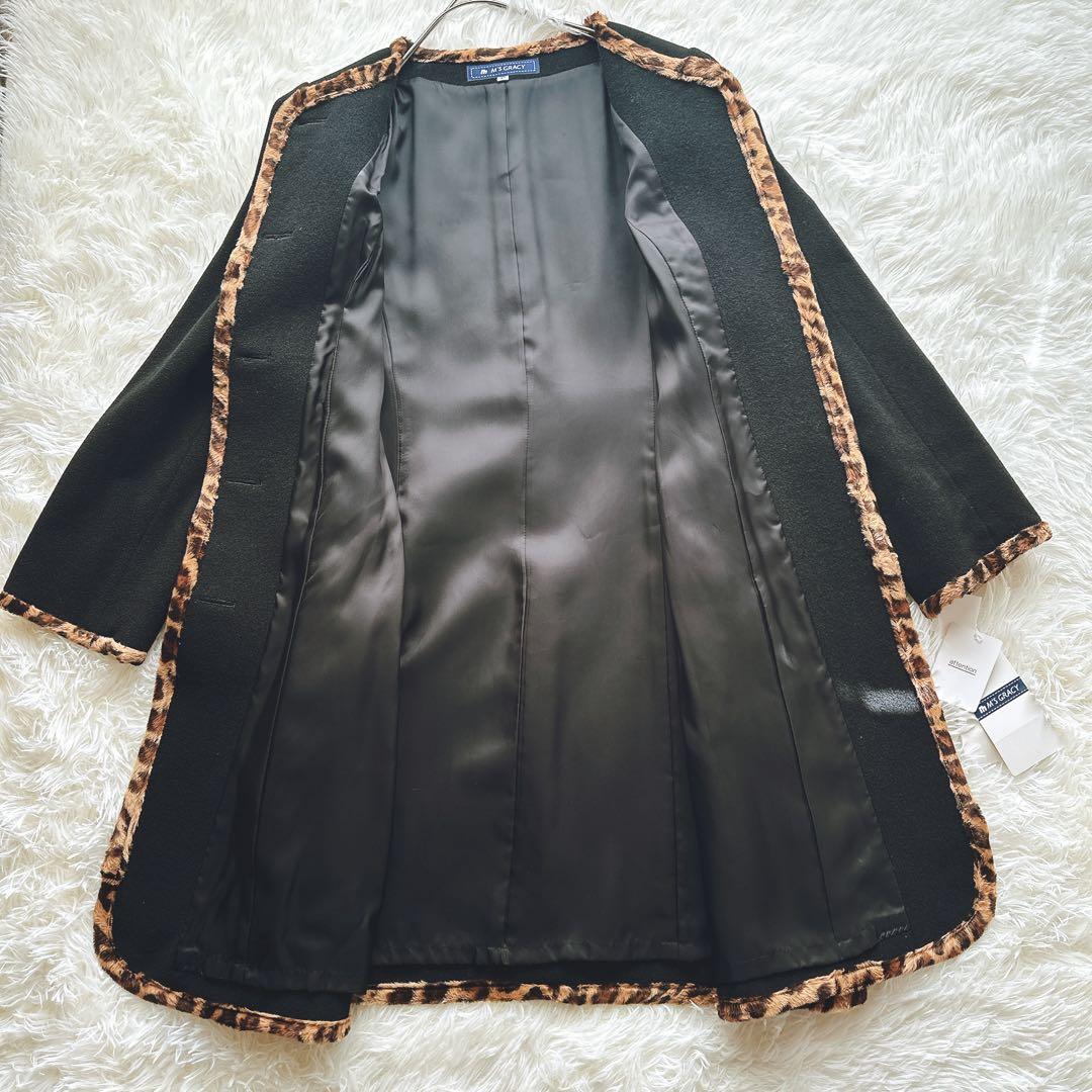 新品タグ付 M’S GRACY レオパードト コート 40 定価55,000円