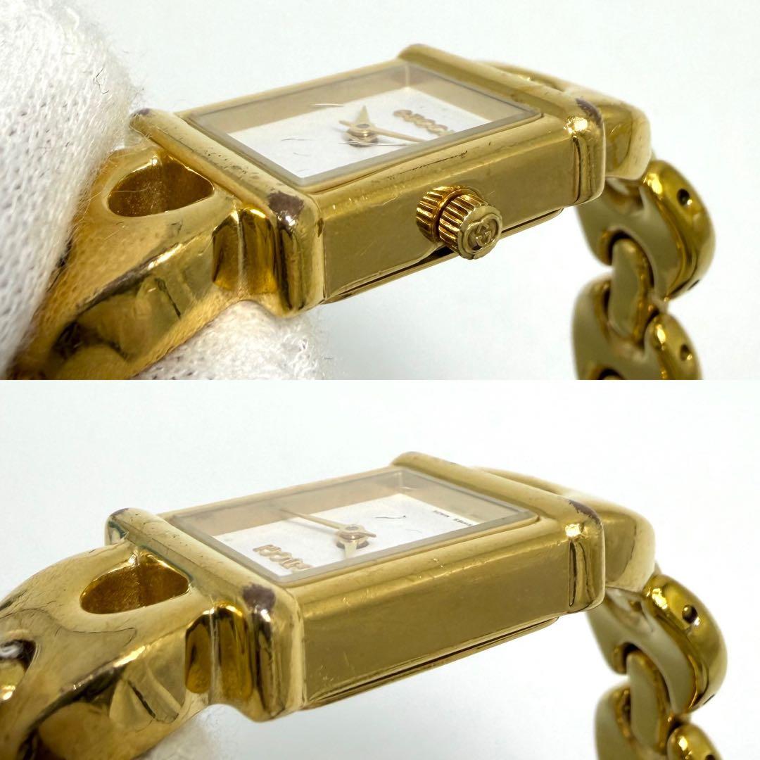【稼働】 グッチ 腕時計 1800L チェンジベルト クォーツ ゴールドベゼル