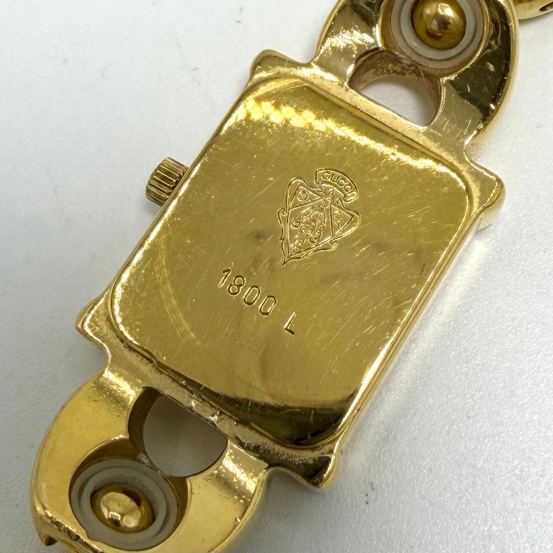 【稼働】 グッチ 腕時計 1800L チェンジベルト クォーツ ゴールドベゼル