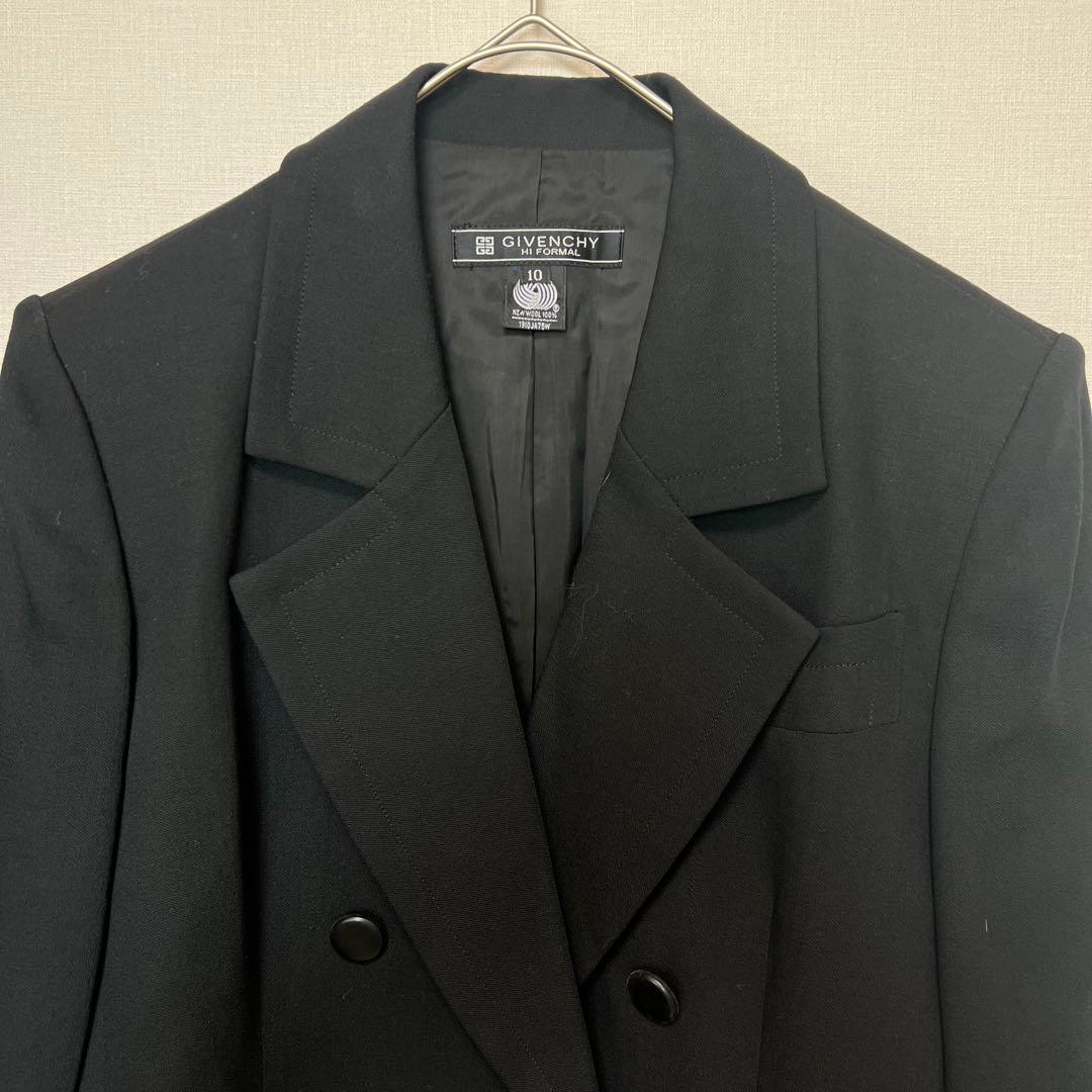ジバンシィ　ブラック ダブルブレスト テーラードジャケット　GIVENCHY