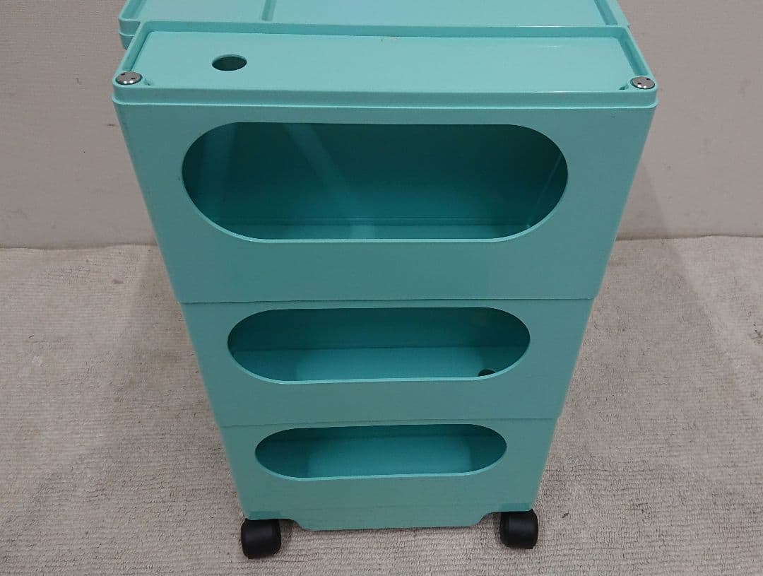 B-line ビーライン ボビーワゴン 水色 3段3トレイ