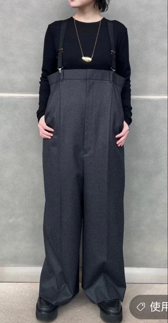 Curensology ウールサロペットパンツ