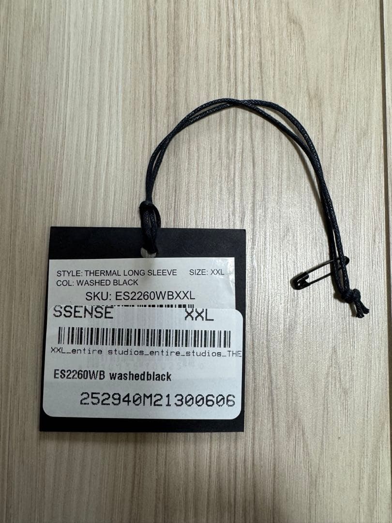 トップス entire studios THERMAL L/S WASHED BLACK