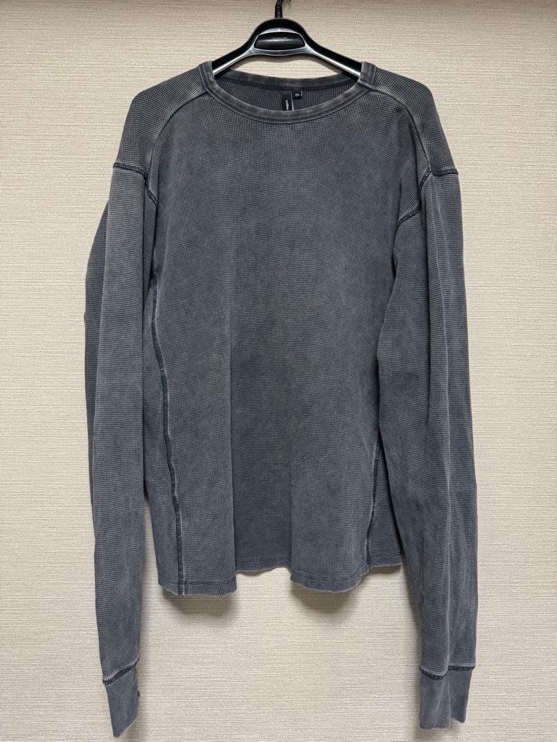 トップス entire studios THERMAL L/S WASHED BLACK