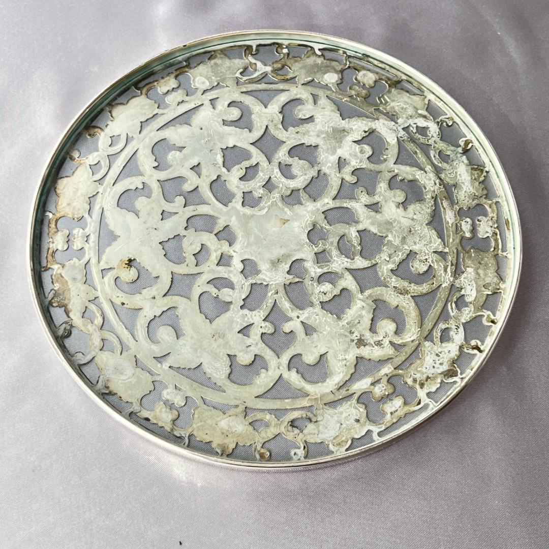 【WEBSTER】 【純銀 / ガラス】ティーセンター 15cm スターリング