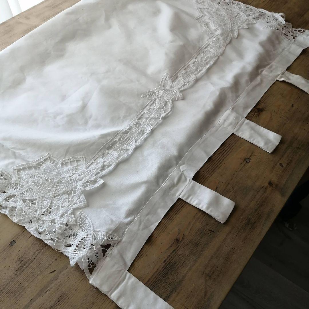 イギリスVintage　バテンレース　タブカーテン　コットン　２枚セット　バラ可