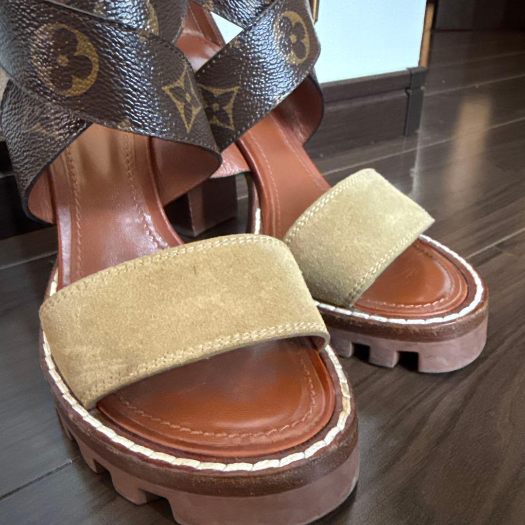 美品　Louis Vuitton 高ヒール　スタートレイルライン　サンダル　37
