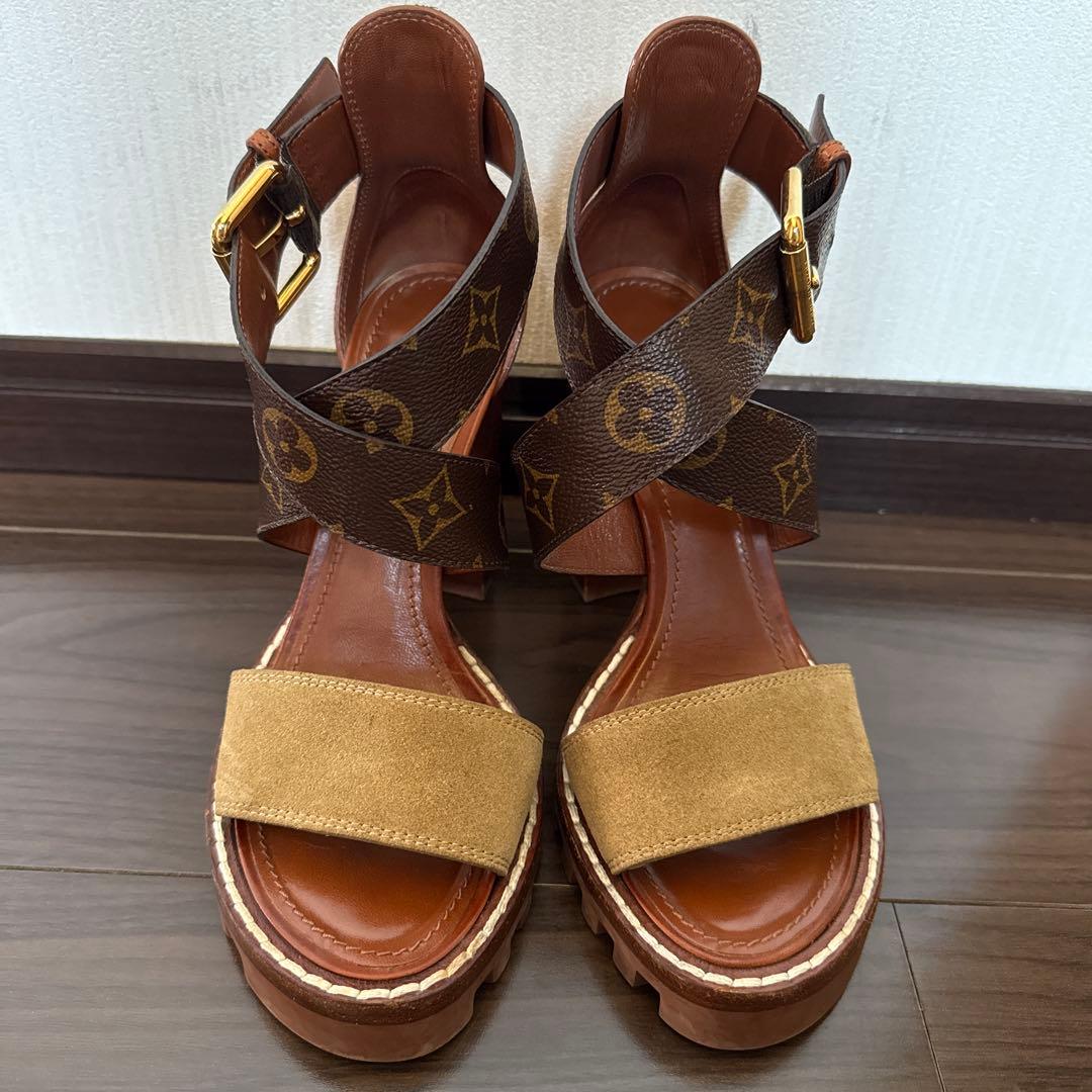 美品　Louis Vuitton 高ヒール　スタートレイルライン　サンダル　37