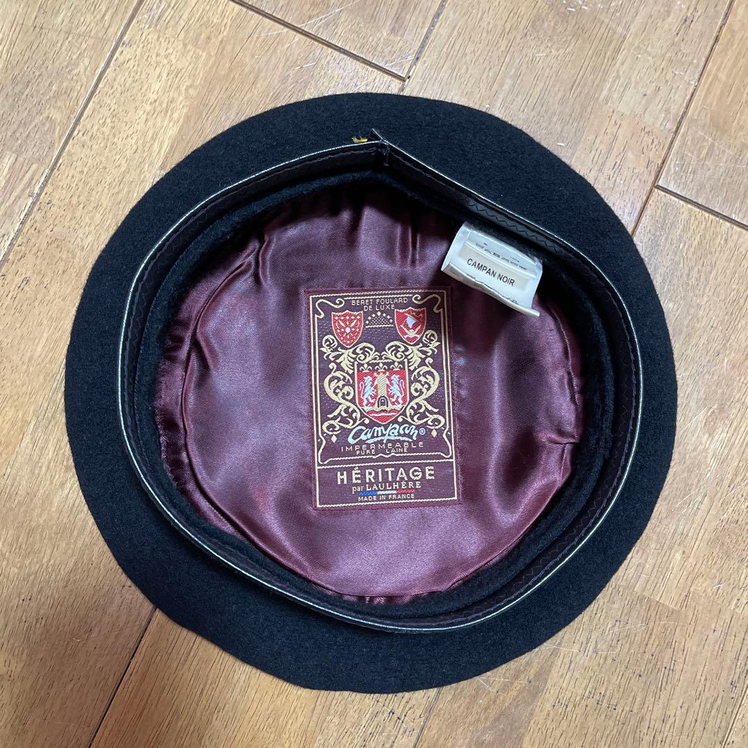 LAULHÈRE CAMPAN（10インチ)ウール ベレー帽 黒 箱付き