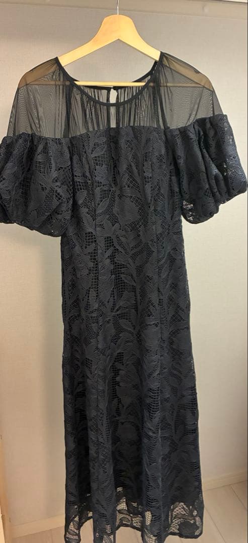 スーツ・フォーマル・ドレス lerure Cotton race souffle sleeve dress