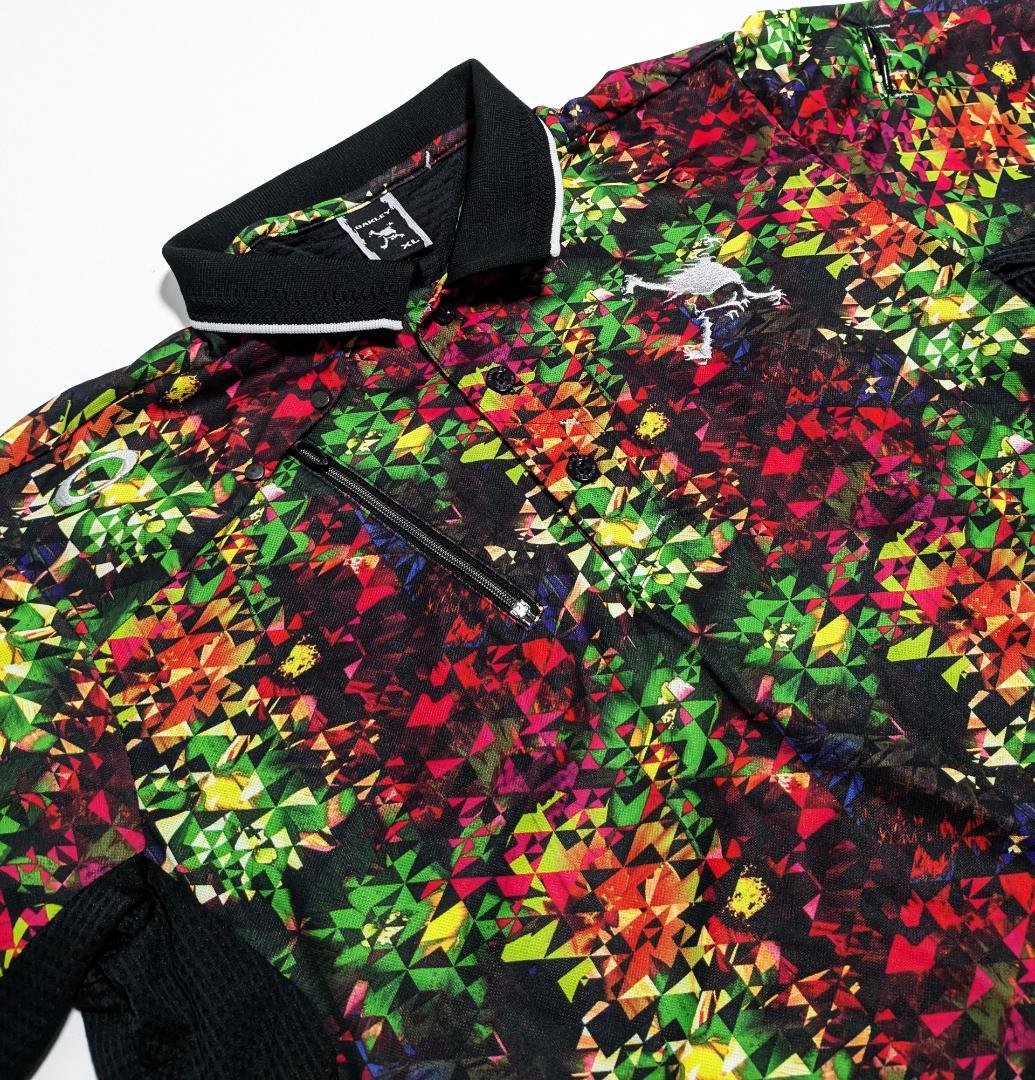 新品 オークリー スカル 上下セット 半袖ポロシャツ ゴルフショーツ 黒 メンズ