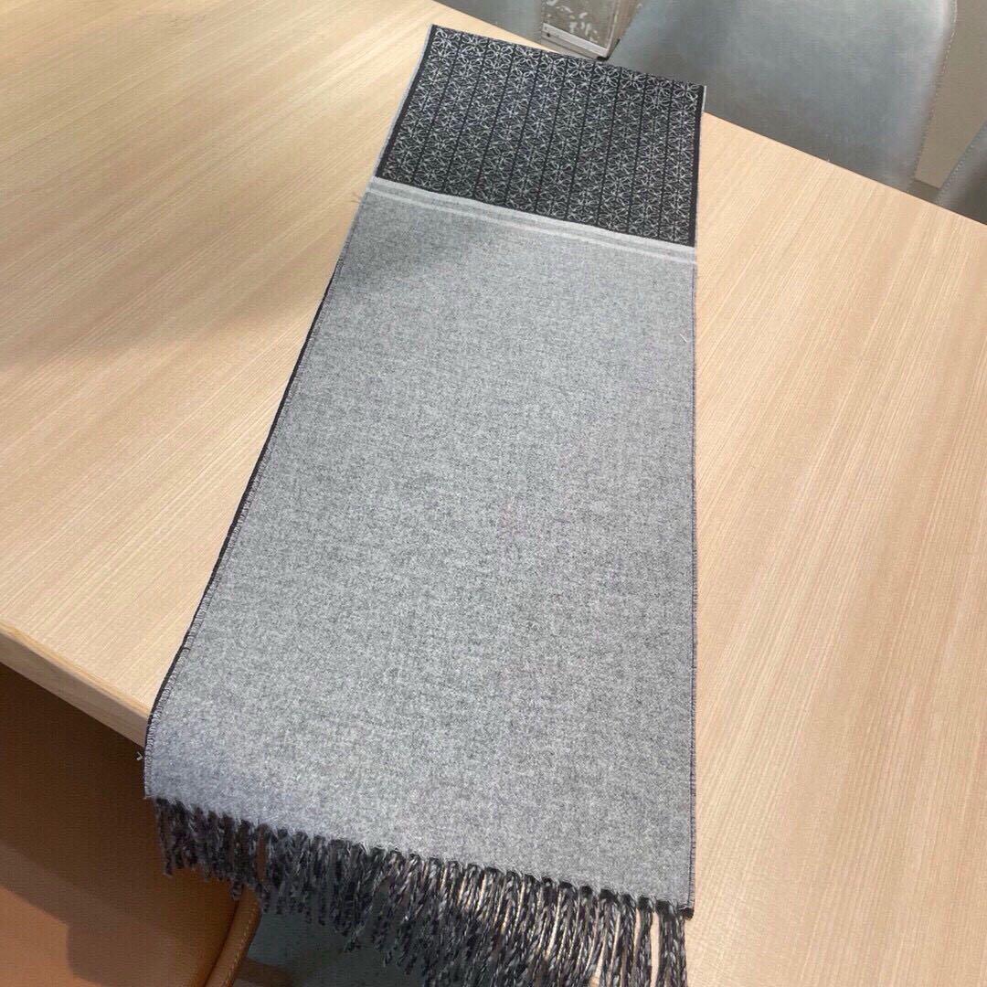 ♡LOEWE マフラー 30×182cm グレー ブラック♡