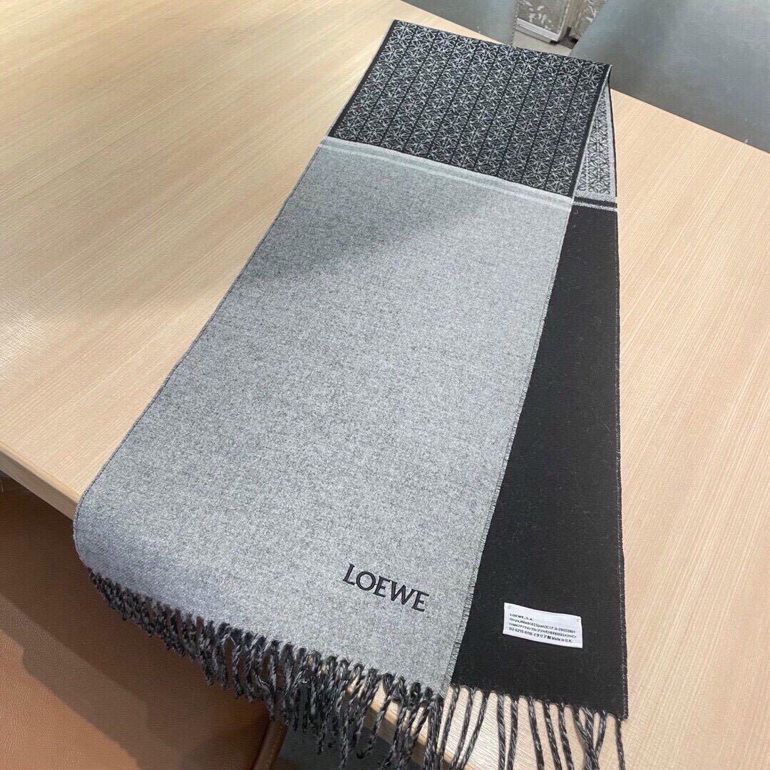 ♡LOEWE マフラー 30×182cm グレー ブラック♡