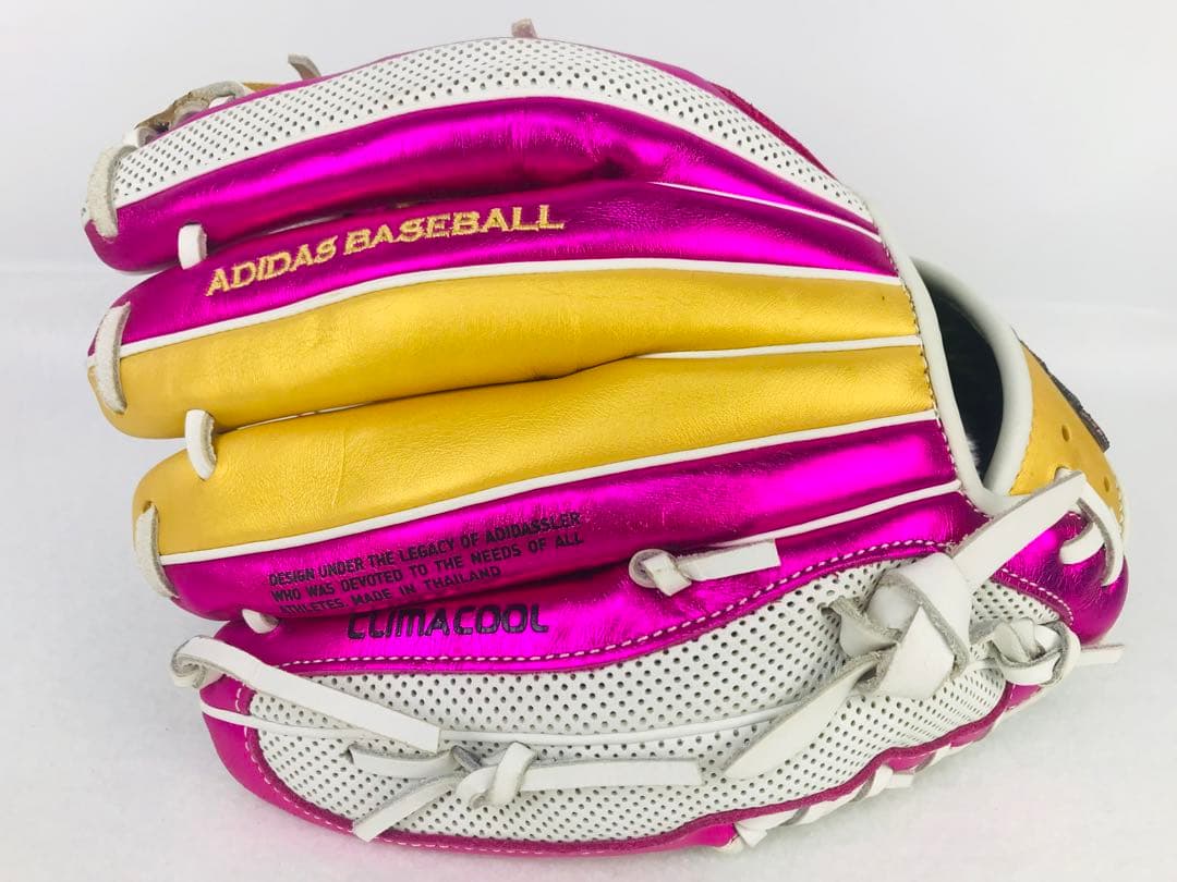 【激レア】アディダス 軟式グローブ　右投げ　メタリックピンク　ゴールド