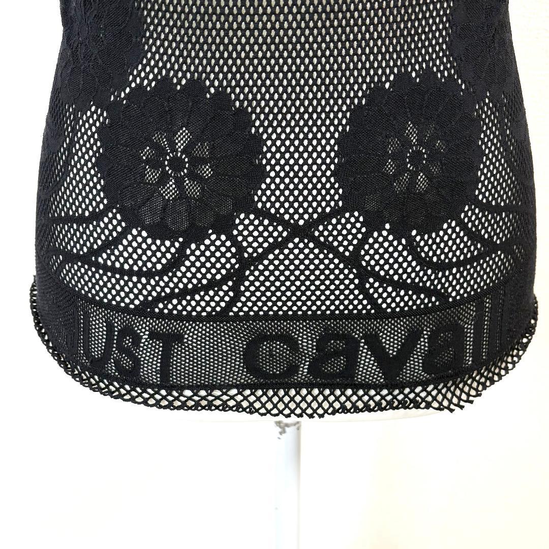 Just Cavalli ノースリーブトップス メッシュ 1 ブラック 蝶々