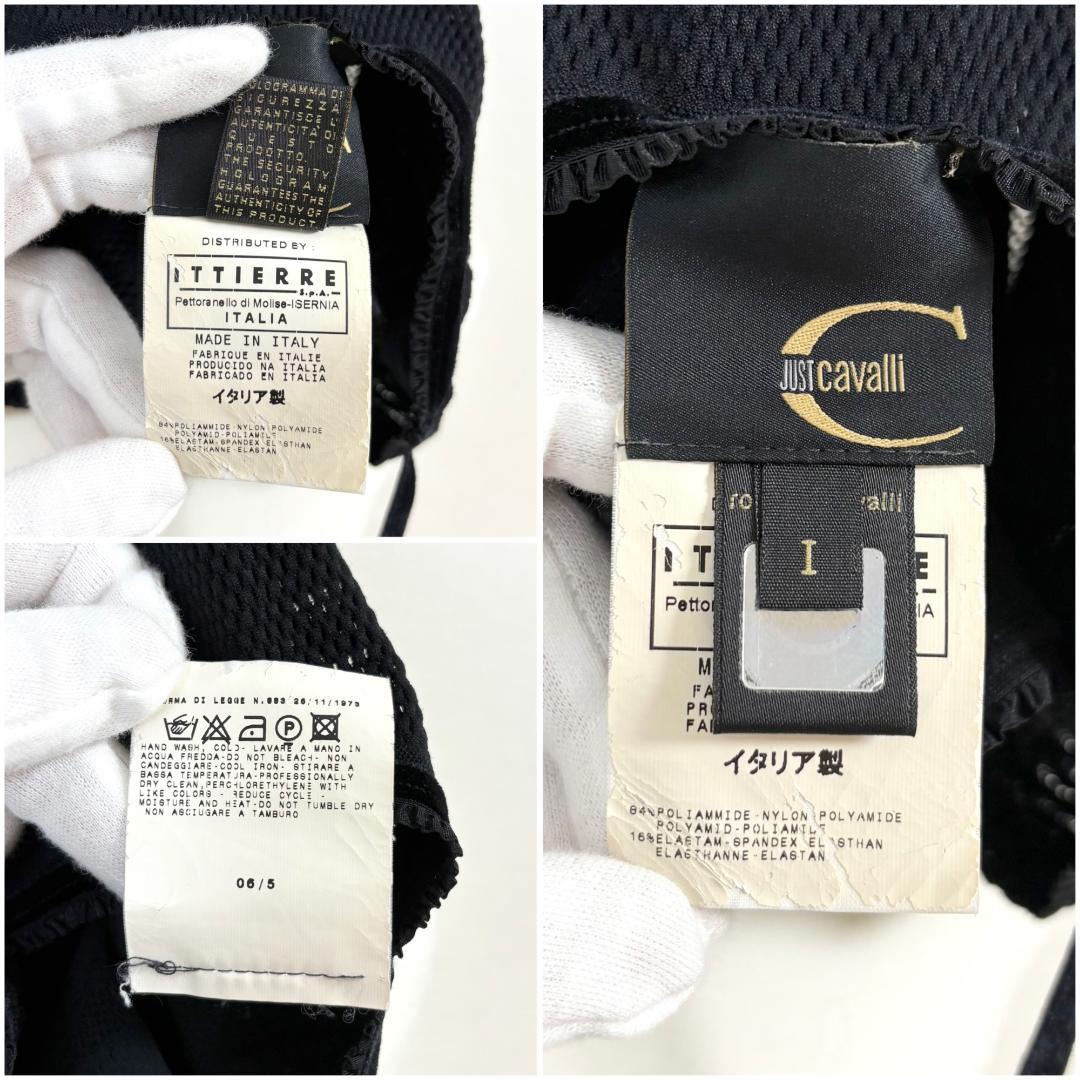 Just Cavalli ノースリーブトップス メッシュ 1 ブラック 蝶々