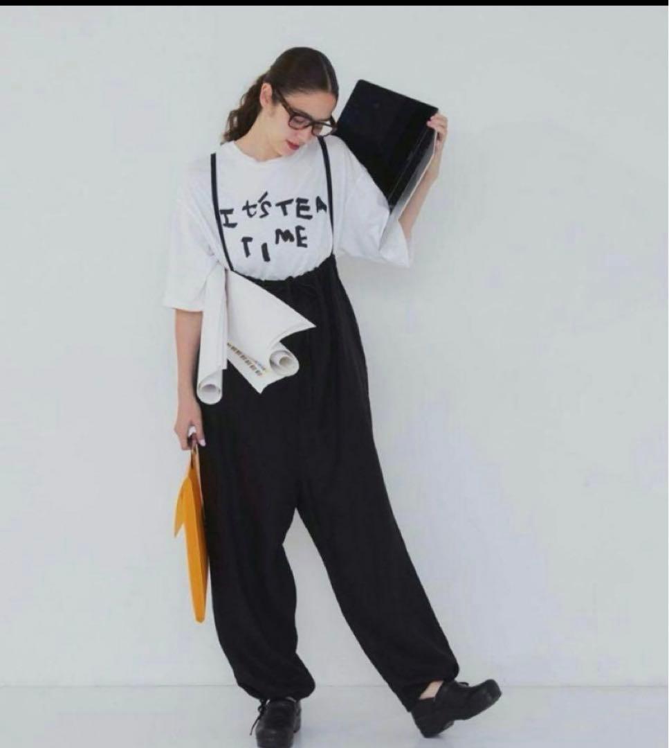 ネストローブ　〝 It's ME 〟リネンバルーンサロペットブラック