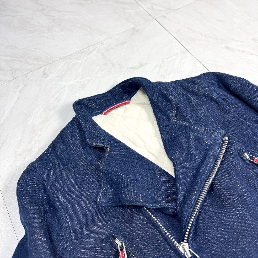 美品 45R インドカディデニムの908ライダースジャケット 中綿 サイズ2