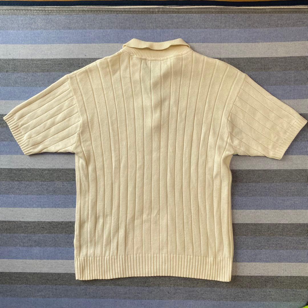 【極稀少】Ralph Lauren ポニー刺繍 半袖ニットポロシャツ キナリ M