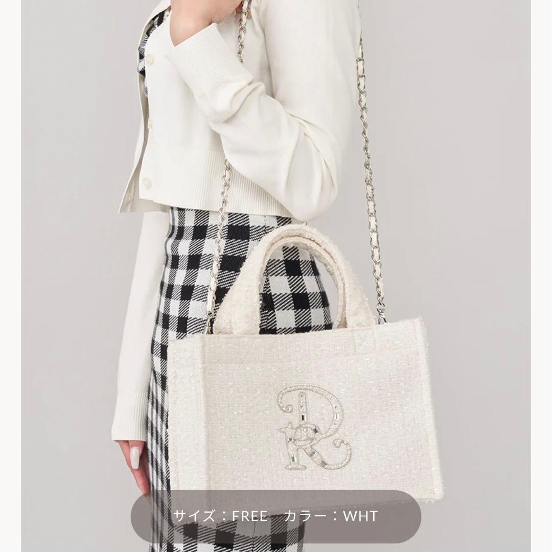 Darich DR ビジューミニトートバッグ ホワイト