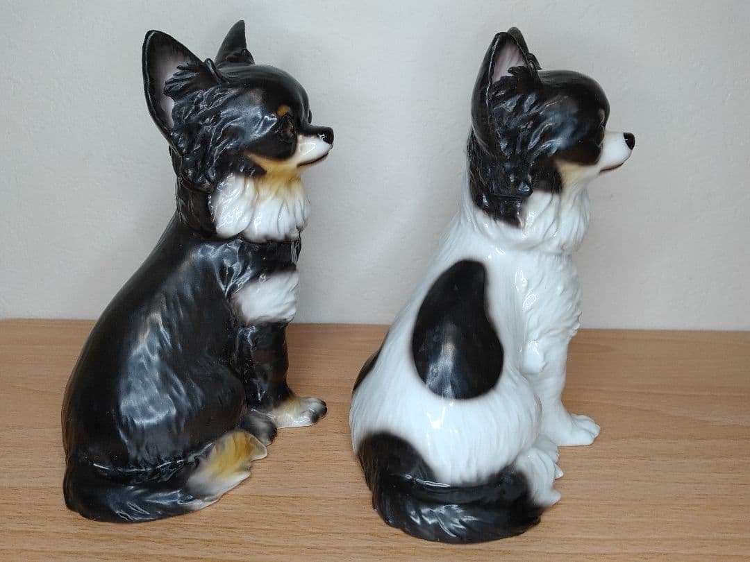 2匹の仲良しチワワ dearDg チワワ 陶器製 チワワ置物