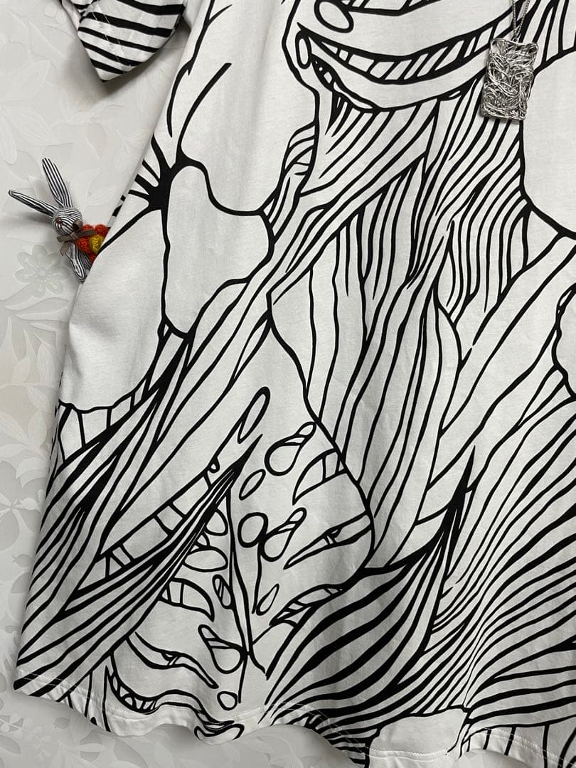 よっこ973新品 コイビトミサキ綿100 大花printAラインTU