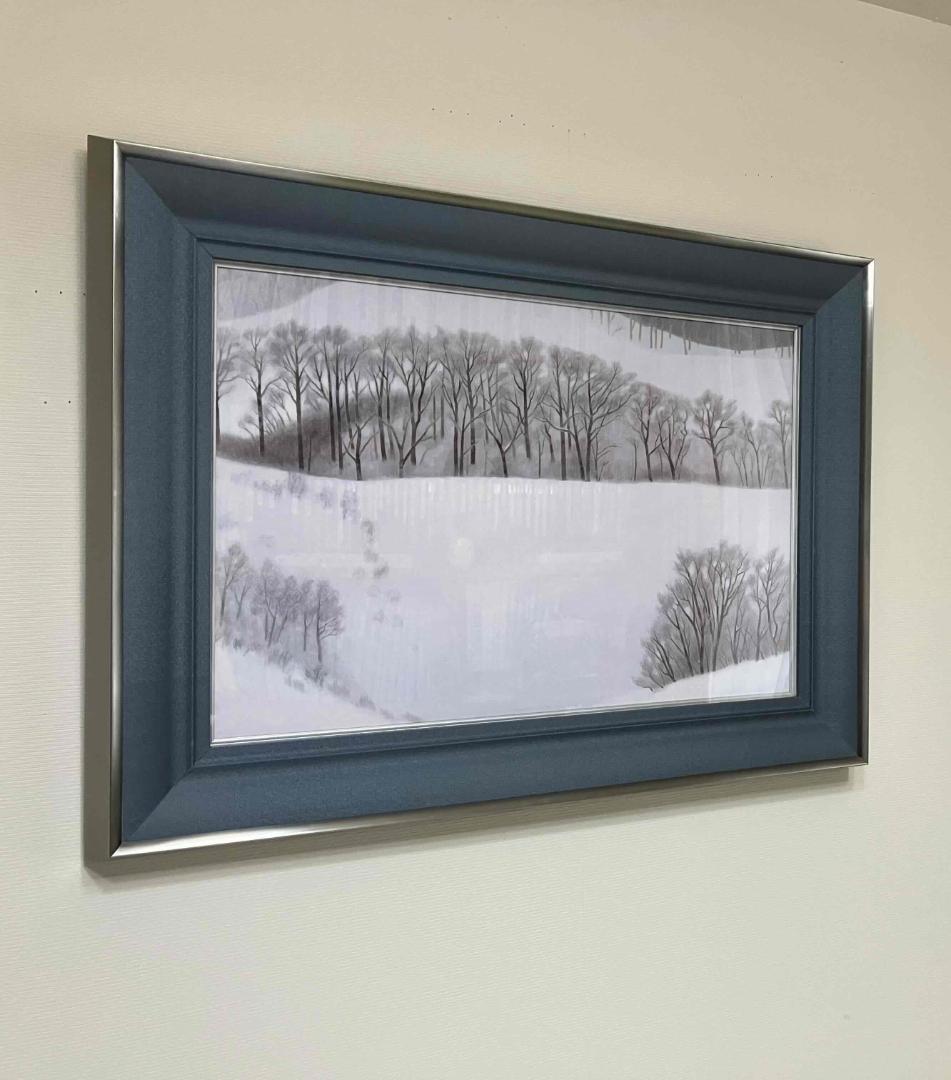 東山魁夷　「冬の旅」12号　岩絵具方式複製　証明シール有　エディション有